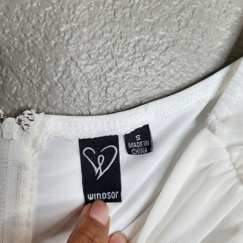 Windsor White Ruchet Mini Dress - Picture 3 of 5